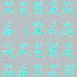 单机游戏血色国度秘籍(单机游戏血色国度秘籍怎么用)