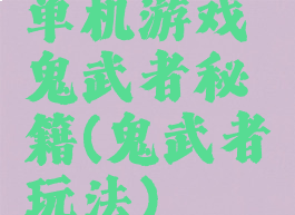单机游戏鬼武者秘籍(鬼武者玩法)