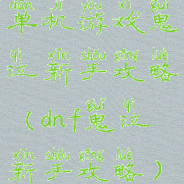 单机游戏鬼泣新手攻略(dnf鬼泣新手攻略)
