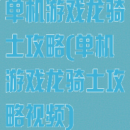 单机游戏龙骑士攻略(单机游戏龙骑士攻略视频)