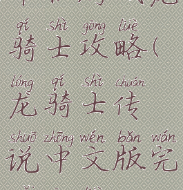单机游戏龙骑士攻略(龙骑士传说中文版完美攻略)