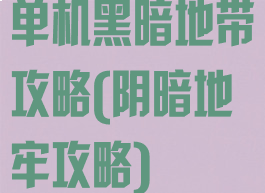 单机黑暗地带攻略(阴暗地牢攻略)
