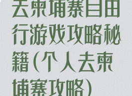 去柬埔寨自由行游戏攻略秘籍(个人去柬埔寨攻略)