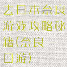 去日本奈良游戏攻略秘籍(奈良一日游)
