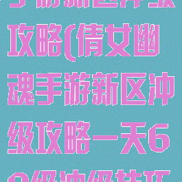倩女幽魂手游手游新区冲级攻略(倩女幽魂手游新区冲级攻略一天60级冲级技巧)