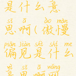傲慢偏见是什么意思啊(傲慢偏见是什么意思啊网络用语)