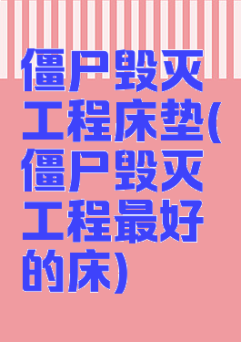 僵尸毁灭工程床垫(僵尸毁灭工程最好的床)