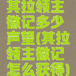 其拉领主徽记多少声望(其拉领主徽记怎么获得)