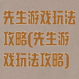 先生游戏玩法攻略(先生游戏玩法攻略)