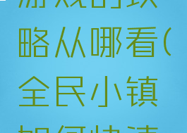 全民小镇游戏的攻略从哪看(全民小镇如何快速获得金币)