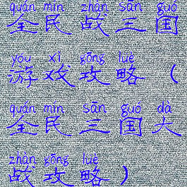 全民战三国游戏攻略(全民三国大战攻略)
