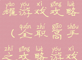 全职高手荣耀游戏攻略(全职高手之攻略游戏)