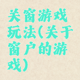 关窗游戏玩法(关于窗户的游戏)