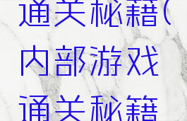 内部游戏通关秘籍(内部游戏通关秘籍有哪些)