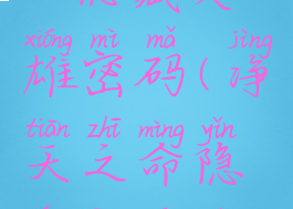 净天之命1.78隐藏英雄密码(净天之命隐藏英雄大全)