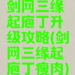剑网三缘起庖丁升级攻略(剑网三缘起庖丁瘦肉)