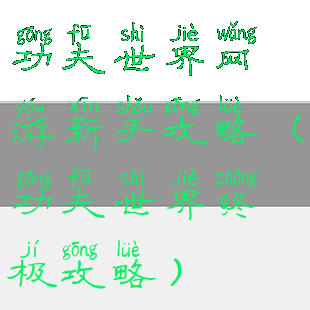 功夫世界网游新手攻略(功夫世界终极攻略)