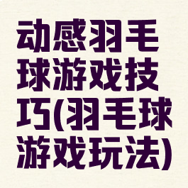 动感羽毛球游戏技巧(羽毛球游戏玩法)