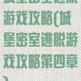 城堡密室逃脱游戏攻略(城堡密室逃脱游戏攻略第四章)