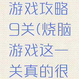 坑爹烧脑游戏攻略9关(烧脑游戏这一关真的很简单)