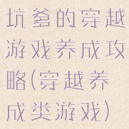 坑爹的穿越游戏养成攻略(穿越养成类游戏)