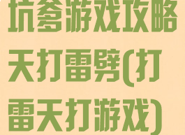 坑爹游戏攻略天打雷劈(打雷天打游戏)