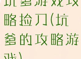坑爹游戏攻略捡刀(坑爹的攻略游戏)
