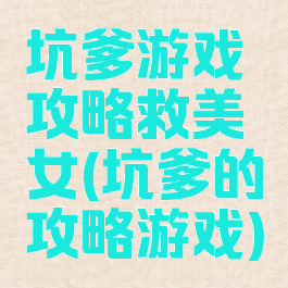坑爹游戏攻略救美女(坑爹的攻略游戏)