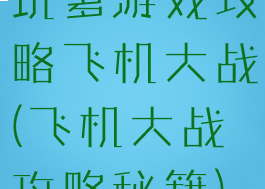 坑爹游戏攻略飞机大战(飞机大战攻略秘籍)