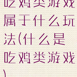 吃鸡类游戏属于什么玩法(什么是吃鸡类游戏)
