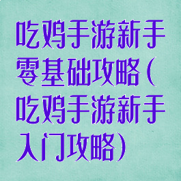 吃鸡手游新手零基础攻略(吃鸡手游新手入门攻略)