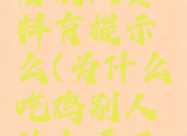 吃鸡游戏看别人资料有提示么(为什么吃鸡别人什么看了到呢)