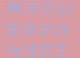 吃鸡游戏绝地求生具体玩法(吃鸡游戏绝地求生具体玩法视频)