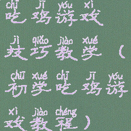 吃鸡游戏技巧教学(初学吃鸡游戏教程)