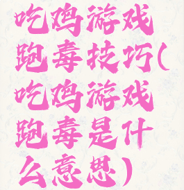 吃鸡游戏跑毒技巧(吃鸡游戏跑毒是什么意思)
