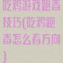 吃鸡游戏跑毒技巧(吃鸡跑毒怎么看方向)