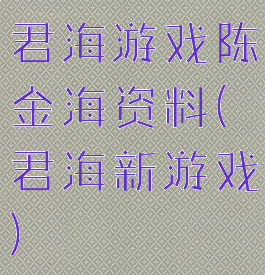 君海游戏陈金海资料(君海新游戏)