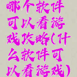 哪个软件可以看游戏攻略(什么软件可以看游戏)