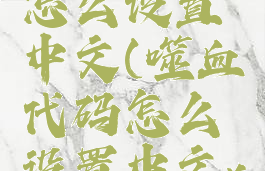 噬血代码怎么设置中文(噬血代码怎么设置中文xbox)