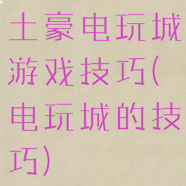 土豪电玩城游戏技巧(电玩城的技巧)