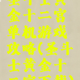 圣斗士黄金十二宫单机游戏攻略(圣斗士黄金十二宫下载)