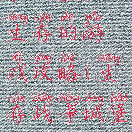 在城堡里生存的游戏攻略(生存战争城堡大全)