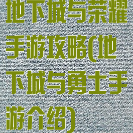 地下城与荣耀手游攻略(地下城与勇士手游介绍)