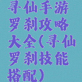 寻仙手游罗刹攻略大全(寻仙罗刹技能搭配)