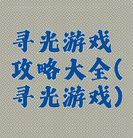 寻光游戏攻略大全(寻光游戏)