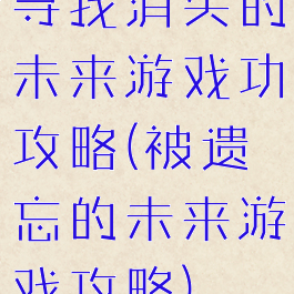 寻找消失的未来游戏功攻略(被遗忘的未来游戏攻略)