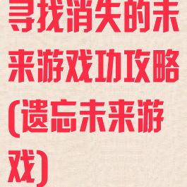 寻找消失的未来游戏功攻略(遗忘未来游戏)