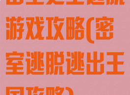 密室之王逃脱游戏攻略(密室逃脱逃出王国攻略)
