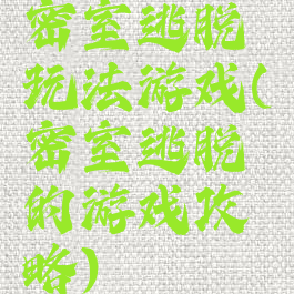 密室逃脱玩法游戏(密室逃脱的游戏攻略)
