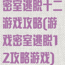 密室逃脱十二游戏攻略(游戏密室逃脱12攻略游戏)